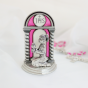 First Communion Tabletop Icon for Girls with Pink  Accents -  2 1/2"   (Minimum quantity purchase is 1)
