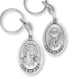 St Carlo Acutis Keychain (Eucharist) - 3 1/2" Silver Oxidized, Made in Italy * (Minimum quantity purchase is 1)