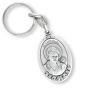 St Carlo Acutis Keychain (Eucharist) - 3 1/2" Silver Oxidized, Made in Italy * (Minimum quantity purchase is 1)