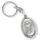 St Carlo Acutis Keychain (Eucharist) - 3 1/2" Silver Oxidized, Made in Italy * (Minimum quantity purchase is 1)