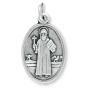 St Benedict Medal – 1" Oval Silver Oxidized, Made in Italy  * (Minimum quantity purchase is 3)