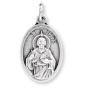 St Jude Medal - 1" Silver Oxidized, Made in Italy   (Minimum quantity purchase is 2)
