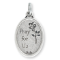 St Jude Medal - 1" Silver Oxidized, Made in Italy   (Minimum quantity purchase is 2)