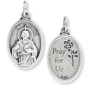 St Jude Medal - 1" Silver Oxidized, Made in Italy   (Minimum quantity purchase is 2)