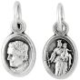 Our Lady of Perpetual Help & St John Bosco Medal - 1/2" Silver Oxidized, Made in Italy * (Minimum quantity purchase is 5)