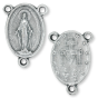 Miraculous Medal Rosary Center - 3/4" Antique Silver Finish, Made in Italy - Read Description  (Minimum quantity purchase is 2)