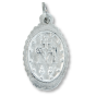 Miraculous Medal with Beaded Border - 7/8" Oval Silver Oxidized, Made in Italy *   (Minimum quantity purchase is 2)