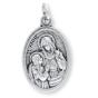 St Anne Medal (Pray for Us) - 1" Silver Oxidized, Made in Italy * (Minimum quantity purchase is 3)