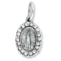 Our Lady of Fatima Medal - 1/2" Open Border Design Silver Oxidized, Made in Italy * (Minimum quantity purchase is 3)