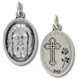   Face of Christ / Cross Medal - Die-cast Italian Silver Plated 1 inch  (Minimum quantity purchase is 1)