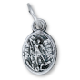 St Michael & Guardian Angel Medal (Catholic Protection) – 1/2" Oval Silver Oxidized, Made in Italy *  (Minimum quantity purchase is 3)