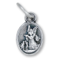 St Michael & Guardian Angel Medal (Catholic Protection) – 1/2" Oval Silver Oxidized, Made in Italy *  (Minimum quantity purchase is 3)