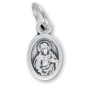 Sacred Heart of Jesus Medal (Our Lady of Fatima) - 1/2" Silver Oxidized, Made in Italy   (Minimum quantity purchase is 3)