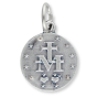 Miraculous Medal Scalloped Border - 5/8" Round Silver Oxidized, Made in Italy * (Minimum quantity purchase is 2)