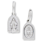 Miraculous Medal - 3/8" Arched Silver Oxidized, Made in Italy *  (Minimum quantity purchase is 5)