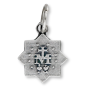 Miraculous Medal Star Shape - 1/2" Silver Oxidized, Made in Italy  *  (Minimum quantity purchase is 5)