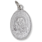 Sorrowful Mother Mater Dolorosa Medal - 1" Oval Silver Oxidized, Made in Italy  * (Minimum quantity purchase is 3)