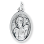 St Sebastian Medal - 1" Silver Oxidized, Made in Italy  (Minimum quantity purchase is 3)
