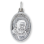 St Padre Pio Medal 1” Oval Silver Oxidized – Pray for Us on Back – Made in Italy  (Minimum quantity purchase is 2)