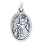 Guardian Angel Protect Us Medal - 1" Silver Oxidized, Made in Italy  (Minimum quantity purchase is 3)