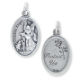 Guardian Angel Protect Us Medal - 1" Silver Oxidized, Made in Italy  (Minimum quantity purchase is 3)