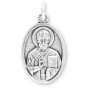 St Nicholas Medal (Pray for Us) - 1" Silver Oxidized, Made in Italy  (Minimum quantity purchase is 3)