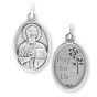 St Nicholas Medal (Pray for Us) - 1" Silver Oxidized, Made in Italy  (Minimum quantity purchase is 3)