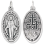   Large Oval Miraculous Medal Italian Die-Cast - 1 1/8 inch  (Minimum quantity purchase is 1)
