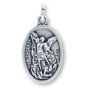 St Michael Medal with Cross - 1" Silver Oxidized, Made in Italy *   (Minimum quantity purchase is 3)