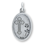 St Michael Medal with Cross - 1" Silver Oxidized, Made in Italy *   (Minimum quantity purchase is 3)