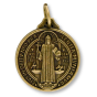St Benedict Medal (Catholic Protection) – 3/4" Thick Round Bronze Plated, Made in Italy * (Minimum quantity purchase is 2)