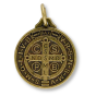St Benedict Medal (Catholic Protection) – 3/4" Thick Round Bronze Plated, Made in Italy * (Minimum quantity purchase is 2)