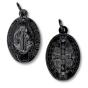 St Benedict Medal (Catholic Protection) – 3/4" Oval Gunmetal, Made in Italy * (Minimum quantity purchase is 2)