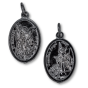 St Michael & Guardian Angel Medal (Catholic Protection) – 1" Oval Gunmetal, Made in Italy * (Minimum quantity purchase is 2)