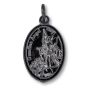 St Michael & Guardian Angel Medal (Catholic Protection) – 1" Oval Gunmetal, Made in Italy * (Minimum quantity purchase is 2)