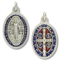  St Benedict Two-Sided Medal with Red and Blue Accents - 15/16"    (Minimum quantity purchase is 1)