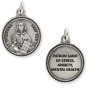 St Dymphna (Mental Health, Anxiety) Round Medal - 7/8", Silver Ox  *  (Minimum quantity purchase is 3)