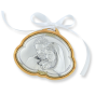 Holy Family Keepsake Ornament - 3 3/4" x 3 1/4" Olivewood & Sterling Silver, Made in Italy  (Minimum quantity purchase is 1)