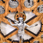 Stations of the Cross Crown of Thorns & Three Nails Wall Plaque (Olivewood) – 11", Made in Italy  (Minimum quantity purchase is 1)