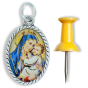 Brown Scapular Medal (1" Color Image) with Picture Card - Made in Italy  (Minimum quantity purchase is 1)