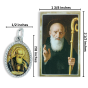 St Benedict Medal (1" Color Image) with Picture Card - Made in Italy  * (Minimum quantity purchase is 2)