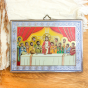  The Last Supper Icon with Silver and Gold Foil on Wood - 5 1/2"  (Minimum quantity purchase is 1)   