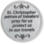 St Christopher (Travelers) Pocket Token - 1.25", Silver Ox   (Minimum quantity purchase is 1)