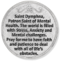 St Dymphna (Stress, Anxiety, Mental Health) Pocket Token - 1.25", Silver Ox  (Minimum quantity purchase is 1)