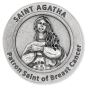 St Agatha (Breast Cancer) Pocket Token - 1.25", Silver Ox    (Minimum quantity purchase is 1)