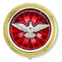 "Come Holy Spirit" Dove Pyx / Rosary Case - 2.25", Red & Two-Tone  *  (Minimum quantity purchase is 1)
