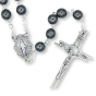 Miraculous Medal Rosary with Hematite 8mm Beads – Silver Tone, 21.5" (Minimum quantity purchase is 1)