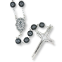 Miraculous Medal Rosary with Hematite 8mm Beads – Silver Tone, 21.5" (Minimum quantity purchase is 1)