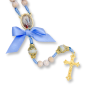 Our Lady of Lourdes Rosary with Blue and White Wooden Beads - 16 1/2"  (Minimum quantity purchase is 1)
