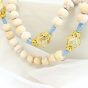 Our Lady of Lourdes Rosary with Blue and White Wooden Beads - 16 1/2"  (Minimum quantity purchase is 1)